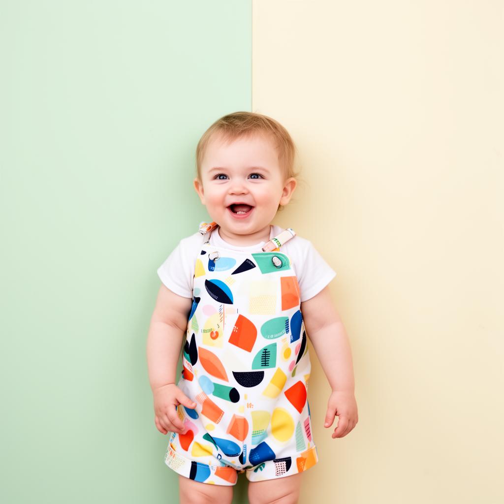 Toddler in a contemporary colourful European kidswear outfit